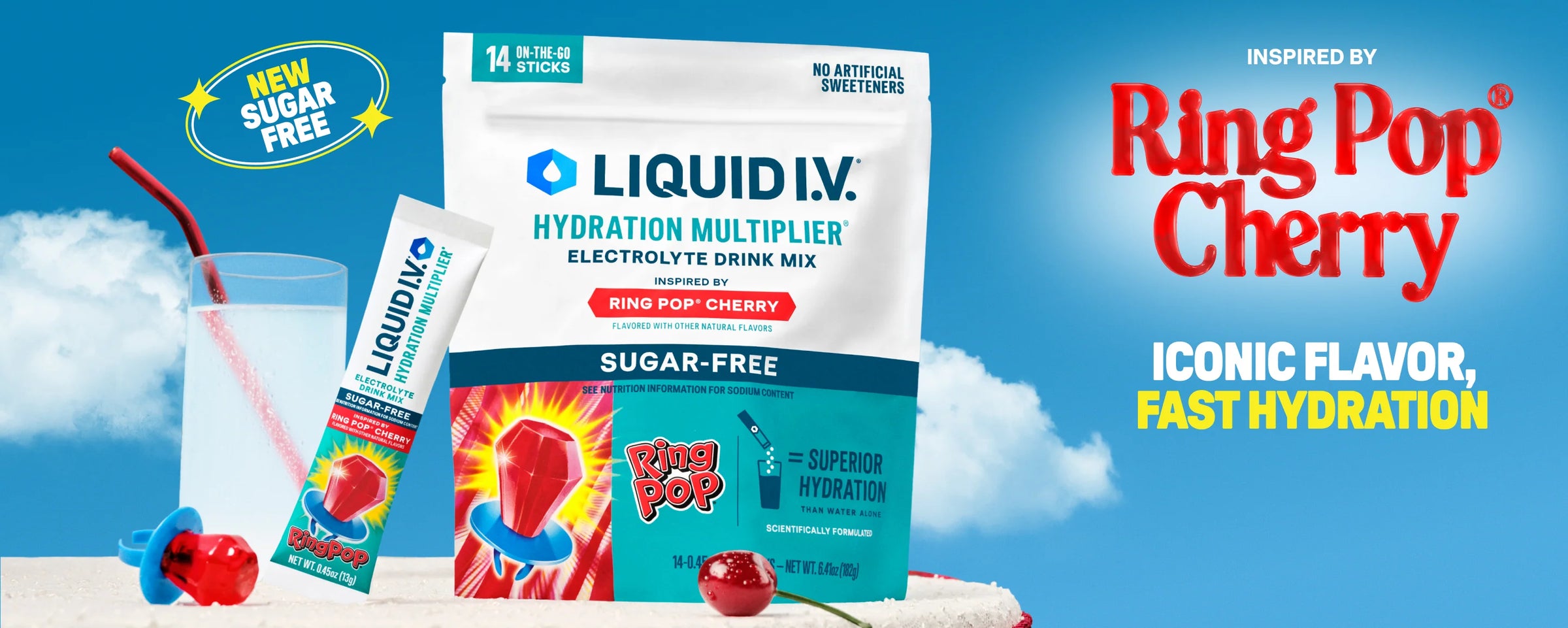 Ring Pop® Cherry Hydration Multiplier® Sugar-Free - Fresh Pack